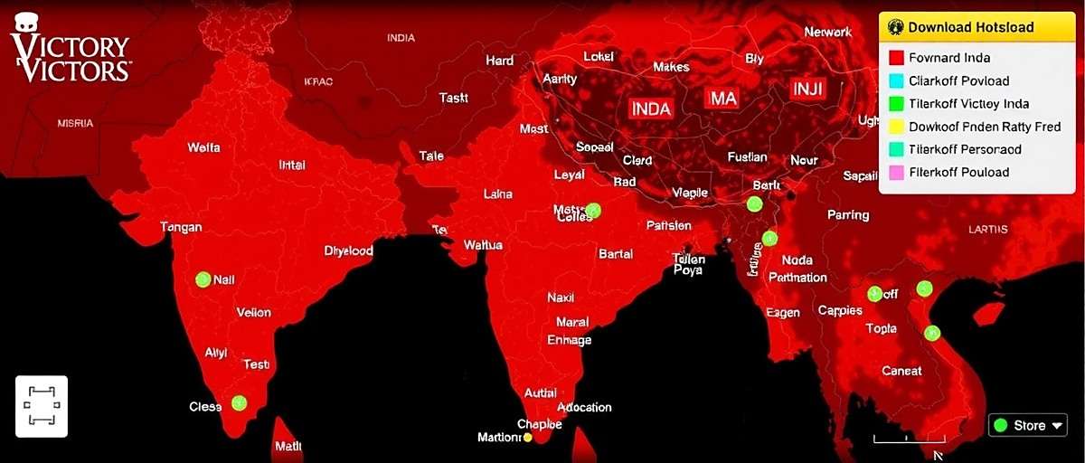 Victory Victors Download Distribution in India Map of India showing Victory Victors download hotspots